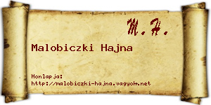 Malobiczki Hajna névjegykártya